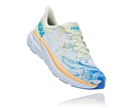 Hoka One One Clifton 8 Moški Road Tekaški Čevlji Bela / Svetlo Rumena SI-408519D